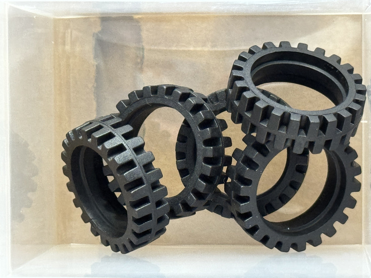 LEGO Parts - Black Tire 24mm D. x 7mm Offset Tread - No 61254 - QTY 5