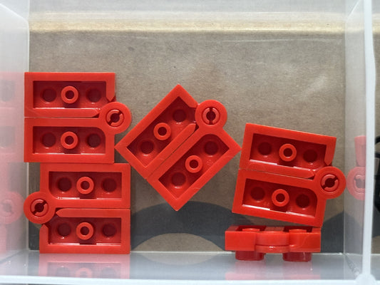 LEGO Parts - Red Hinge Plate 1 x 4 Swivel (2429 / 2430) - No 2429c01 - QTY 5