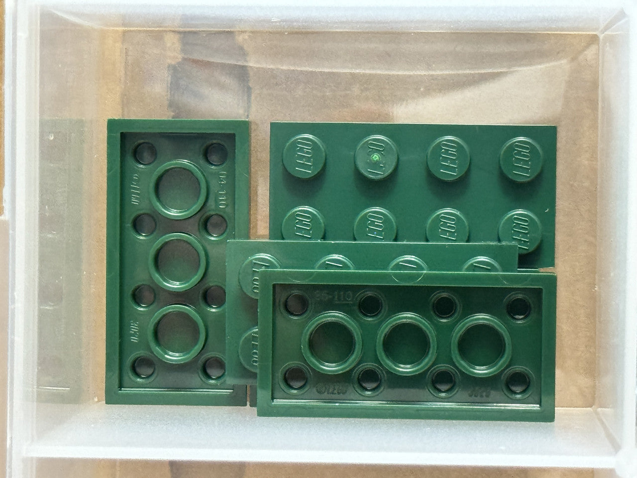 LEGO Parts - Dark Green Plate 2 x 4 - No 3020 - QTY 5