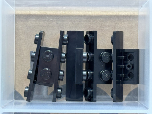 LEGO Parts - Black Bracket 1 x 2 - 1 x 4 - No 28802 - QTY 5