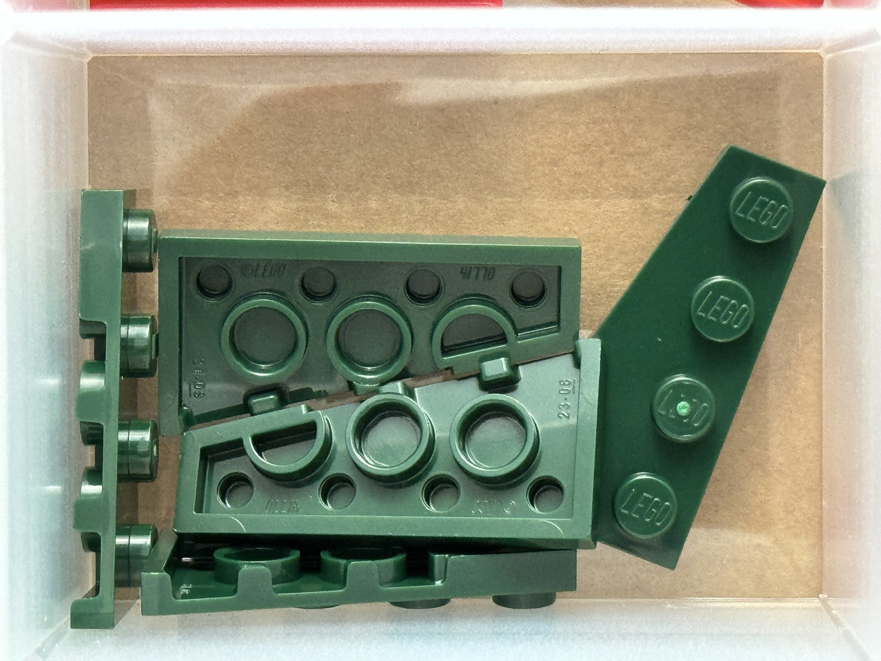 LEGO Parts - Dark Green Wedge, Plate 4 x 2 Left - No 41770 - QTY 5