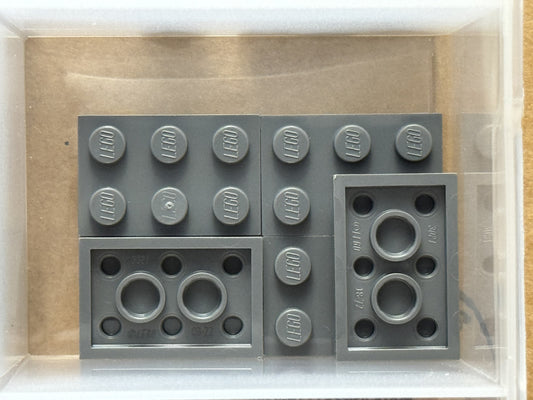 LEGO Parts - Dark Bluish Gray Plate 2 x 3 - No 3021 - QTY 5