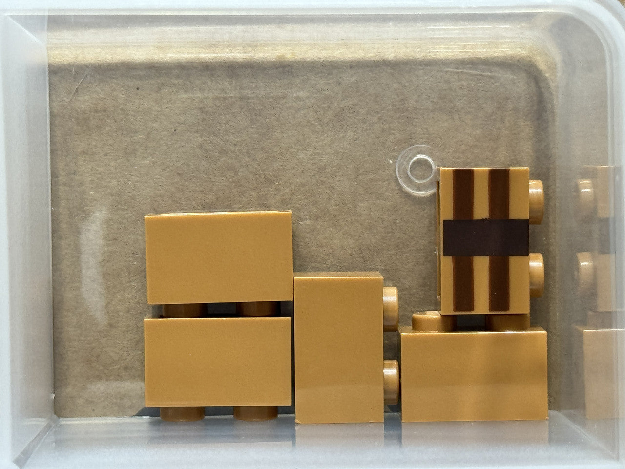 LEGO Parts - Medium Nougat Brick 1 x 2 Minecraft Crafting - No 3004pb123 - QTY 5