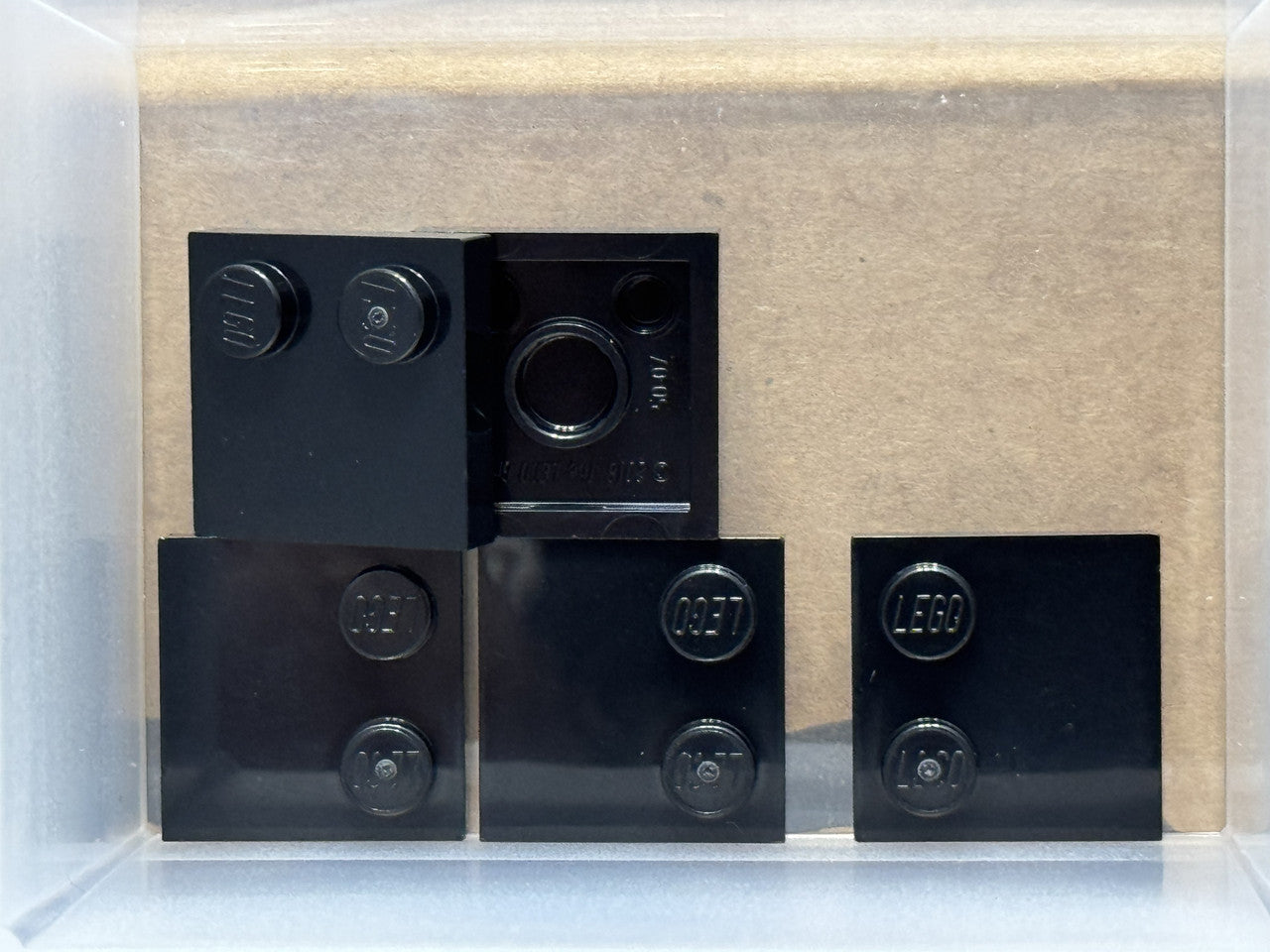 LEGO Parts - Black Tile, Modified 2 x 2 with Studs on Edge - No 33909 - QTY 5