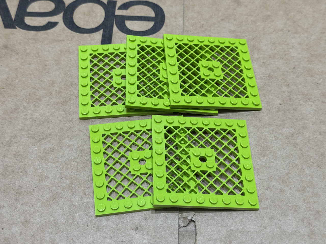 LEGO Parts - Lime Plate 8 x 8 with Grille and Hole in Center - No 4151b - QTY 5