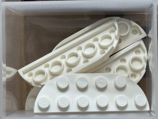 LEGO Parts - White Plate, Round Corner 2 x 6 Double - No 18980 - QTY 5