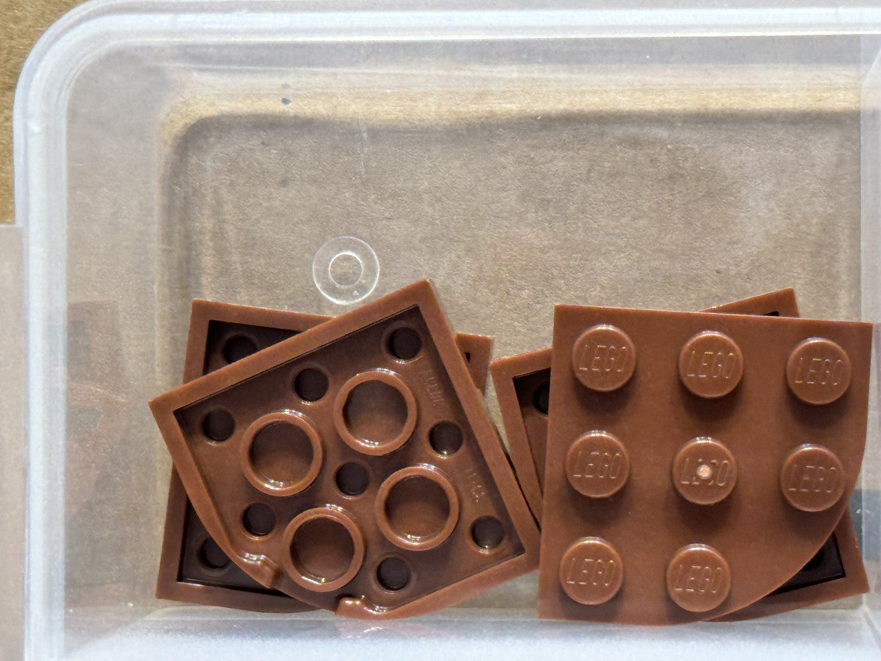 LEGO Parts - Reddish Brown Plate, Round Corner 3 x 3 - No 30357 - QTY 5