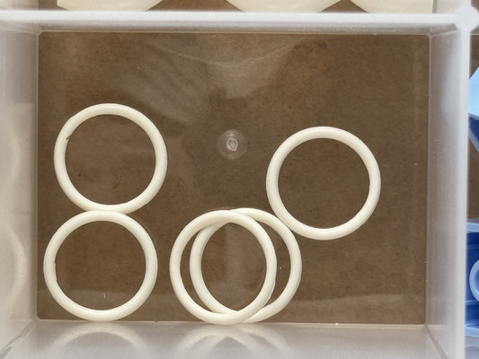 LEGO Parts - White Rubber Belt Small (Round Cross Section) - No x71 - QTY 5