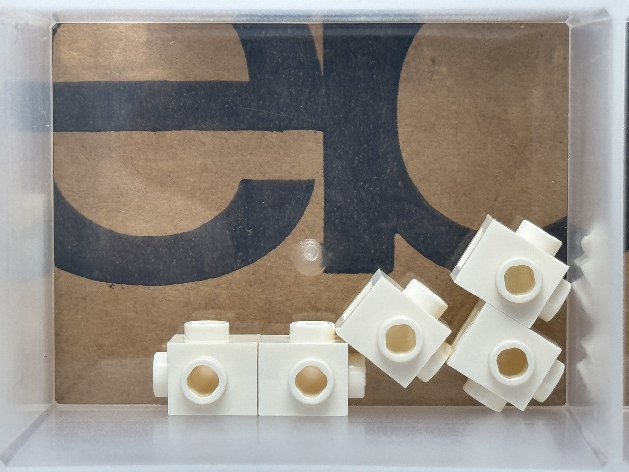 LEGO Parts - White Brick 1 x 1 with Studs 2 Sides, Adjacent - No 26604 - QTY 5