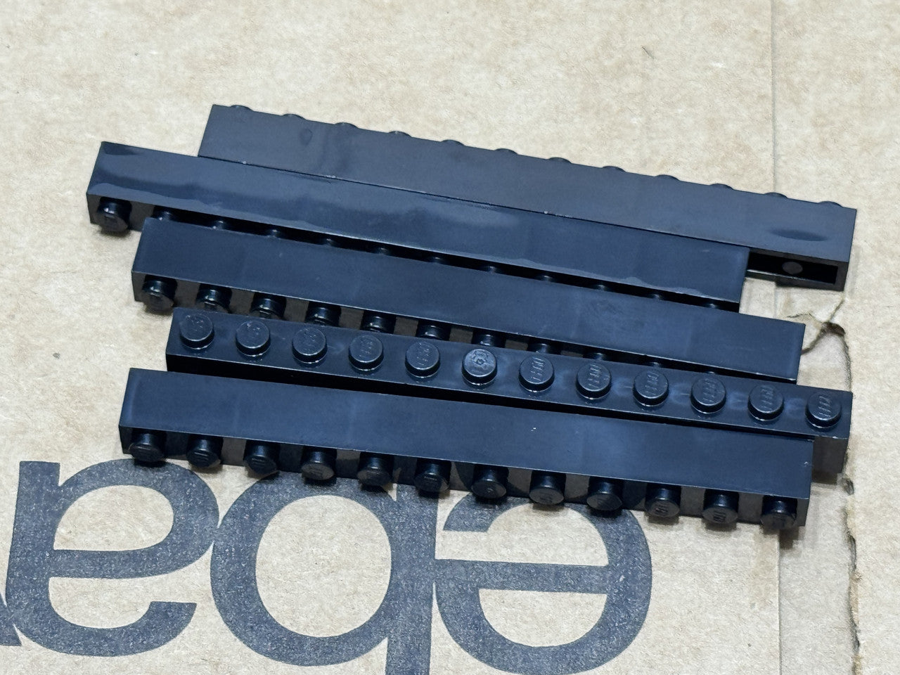 LEGO Parts - Black Brick 1 x 12 - No 6112 - QTY 5