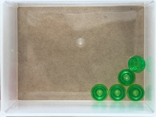 LEGO Parts - Trans-Green Plate, Round 1 x 1 - No 4073 - QTY 5