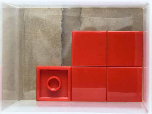 LEGO Parts - Red Tile 2 x 2 - No 3068 - QTY 5