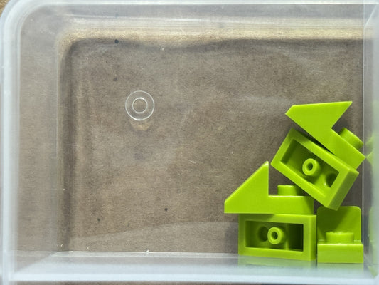 LEGO Parts - Lime Slope 45 2 x 1 with 2/3 Cutout - No 92946 - QTY 5