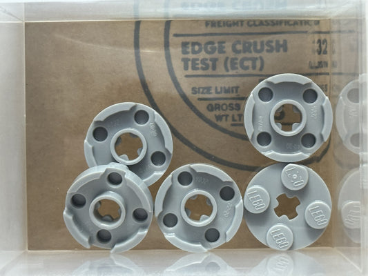LEGO Parts - Light Bluish Gray Plate, Round 2 x 2 Axle Hole - No 4032 - QTY 5