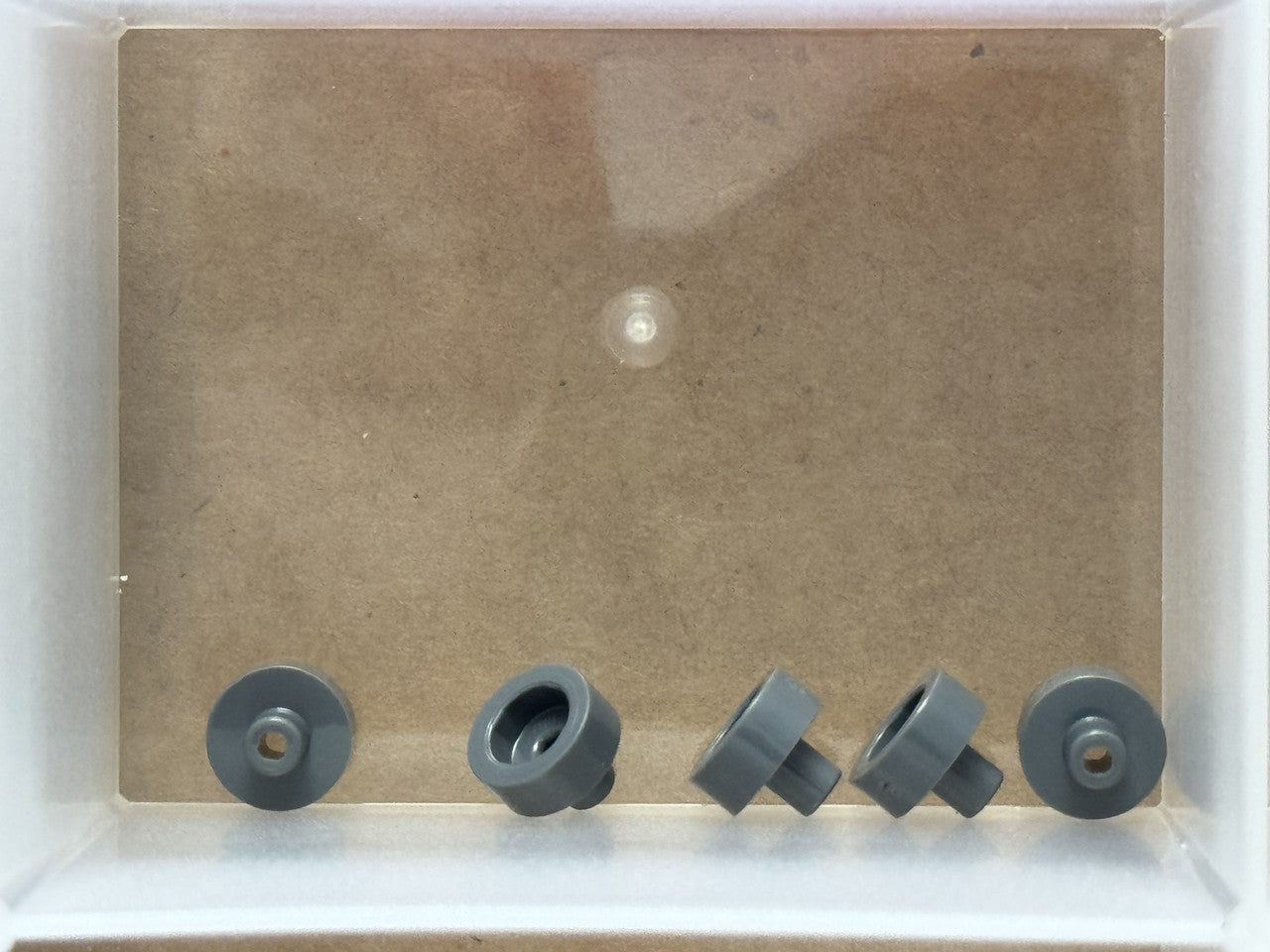 LEGO Parts - Dark Bluish Gray Tile, Round 1 x 1 Bar Pin Hole - No 20482 - QTY 5