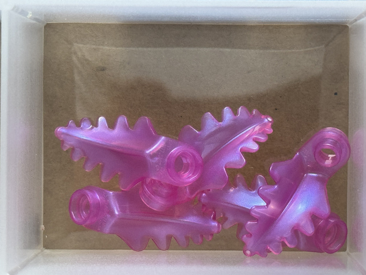 LEGO Parts - Satin Trans-Dark Pink Plant 1 x 1 Curved, Upright - No 2682 - QTY 5