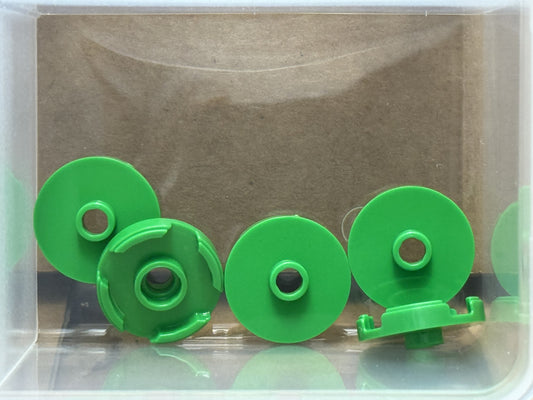 LEGO Parts - Bright Green Tile, Round 2 x 2 with Open Stud - No 18674 - QTY 5