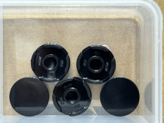 LEGO Parts - Black Tile, Round 2 x 2 with Bottom Stud Holder - No 14769 - QTY 5