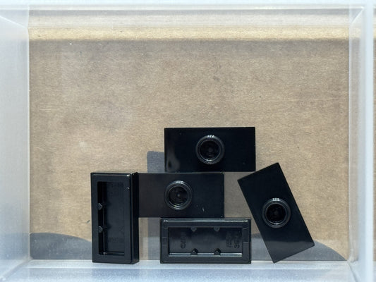 LEGO Parts - Black Plate 1 x 2 with 1 Stud (Jumper) - No 15573 - QTY 5