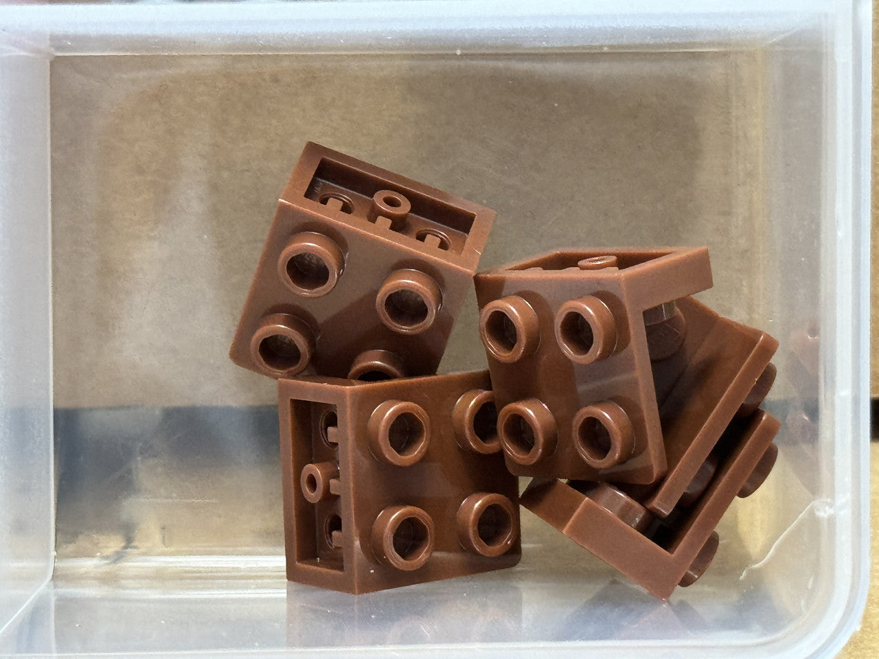 LEGO Parts - Reddish Brown Bracket 1 x 2 - 2 x 2 Inverted - No 99207 - QTY 5