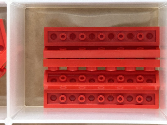 LEGO Parts - Red Plate 1 x 6 - No 3666 - QTY 5