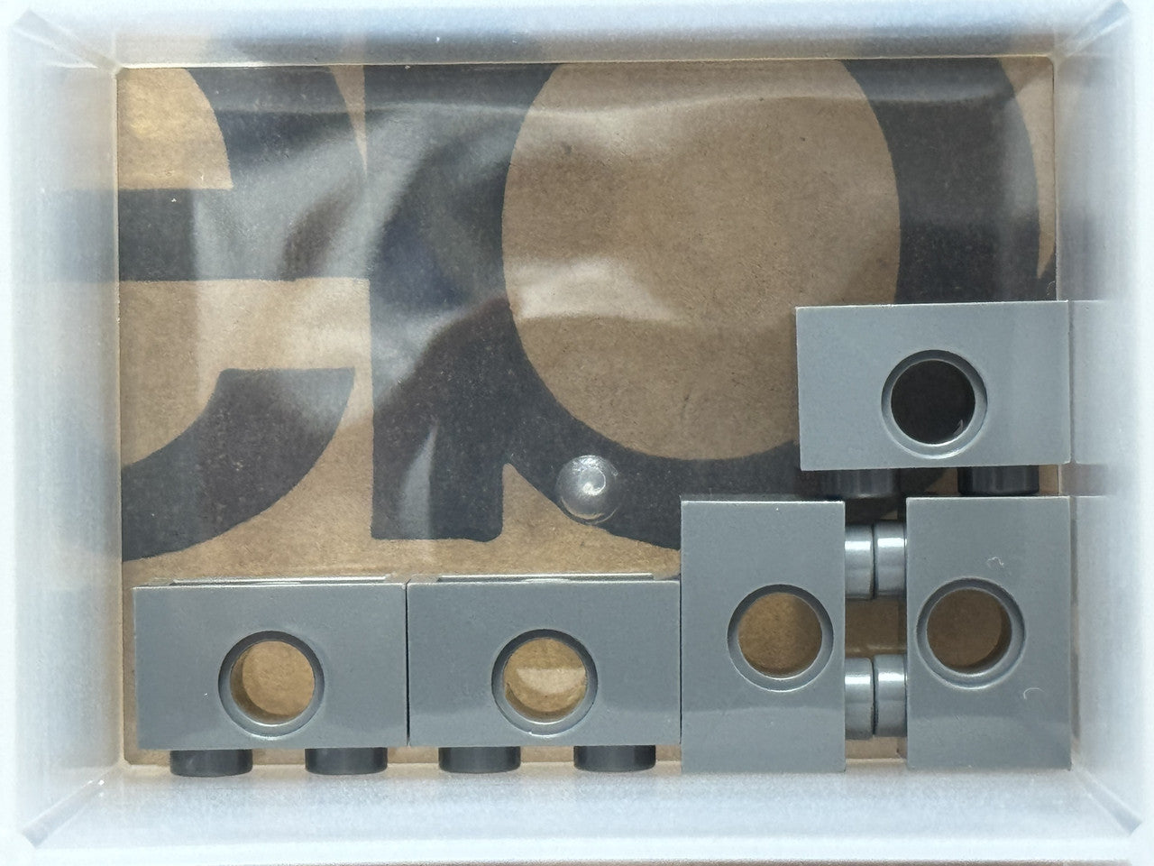LEGO Parts - Dark Bluish Gray Technic, Brick 1 x 2 with Hole - No 3700 - QTY 5