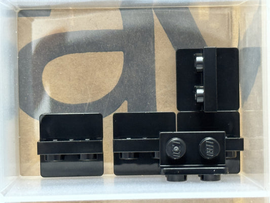 LEGO Parts - Black Bracket 1 x 2 - 2 x 2 Centered, Inverted - No 7674 - QTY 5