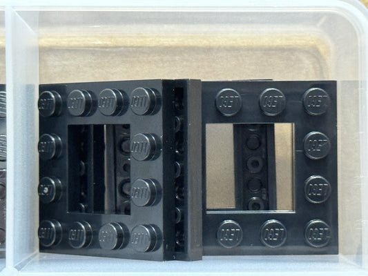 LEGO Parts - Black Plate 4 x 4 with 2 x 2 Open Center - No 64799 - QTY 5