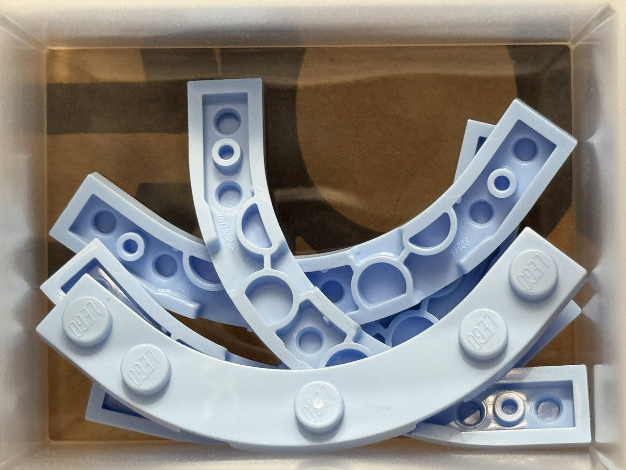 LEGO Parts - Bright Light Blue Plate Corner 5 x 5 Macaroni - No 80015 - QTY 5