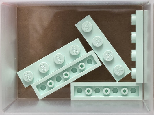 LEGO Parts - Light Aqua Plate 1 x 4 - No 3710 - QTY 5
