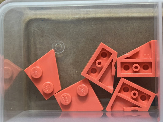 LEGO Parts - Coral Wedge, Plate 2 x 2 Left - No 24299 - QTY 5