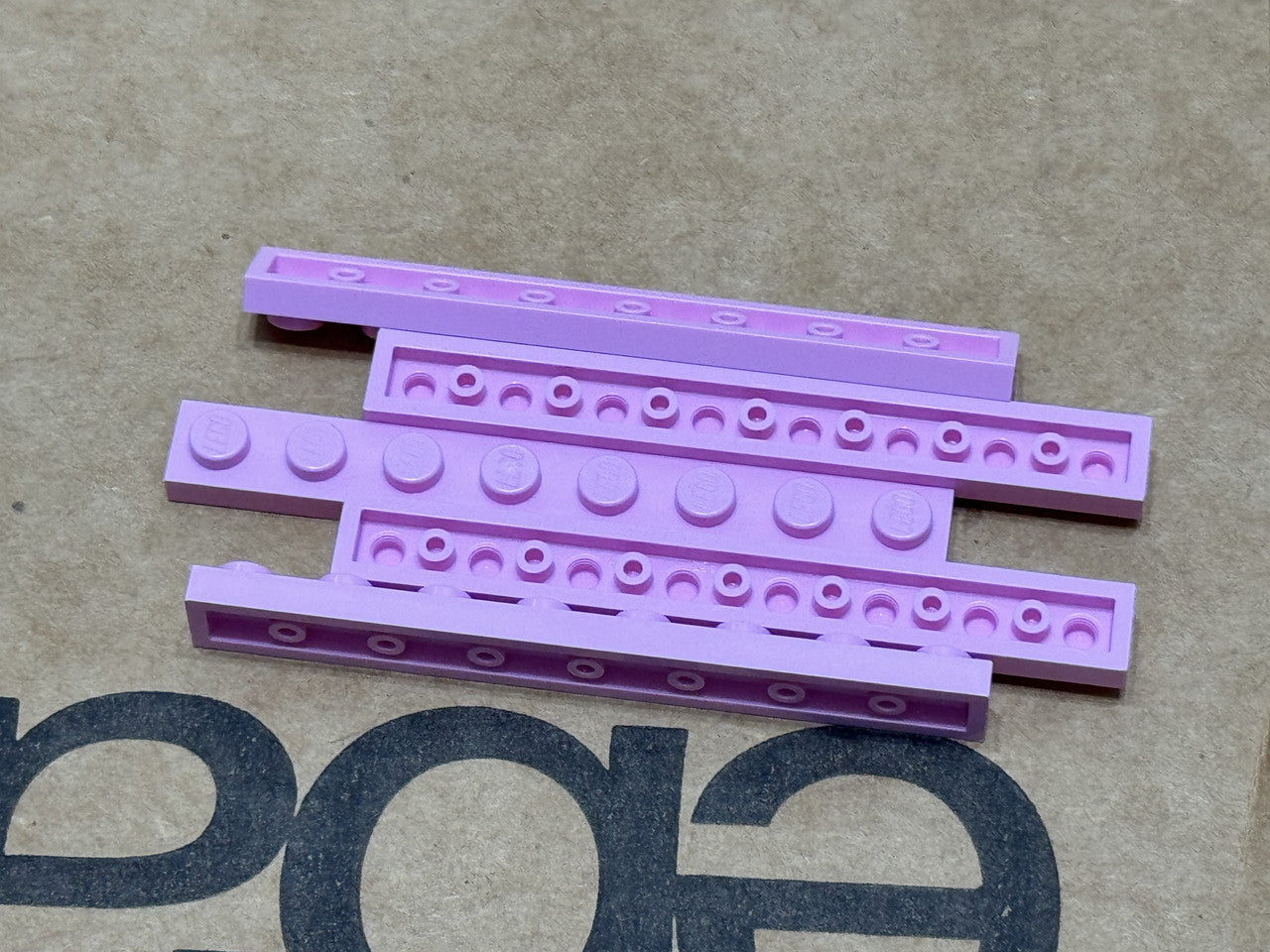 LEGO Parts - Bright Pink Plate 1 x 8 - No 3460 - QTY 5