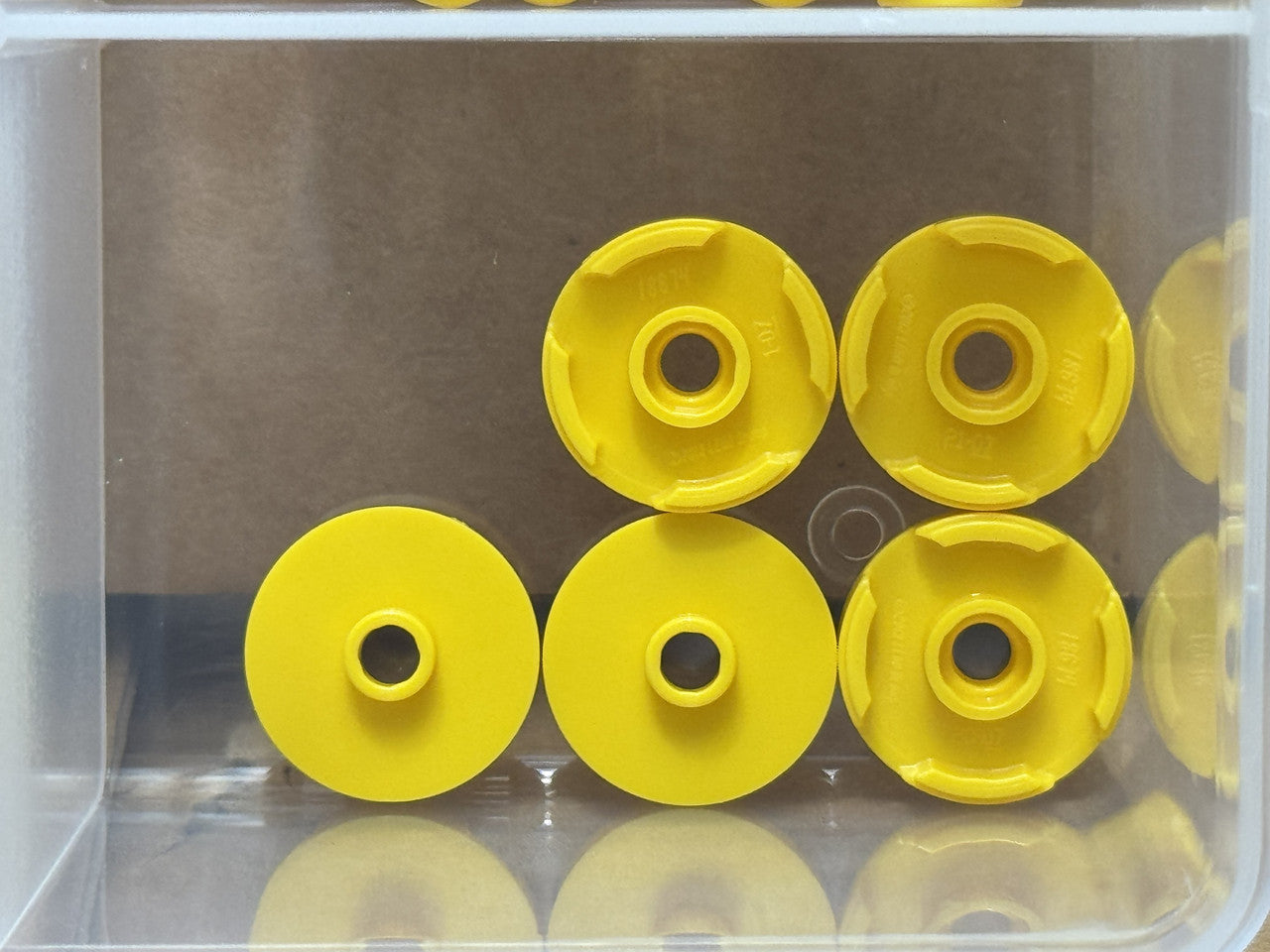 LEGO Parts - Yellow Tile, Round 2 x 2 with Open Stud - No 18674 - QTY 5