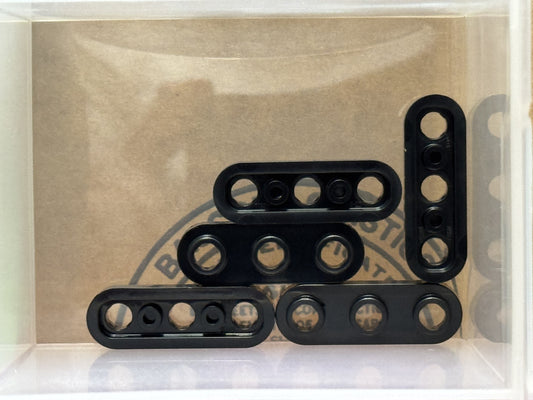 LEGO Parts - Black Plate, Round 1 x 3 with Open Studs - No 77850 - QTY 5
