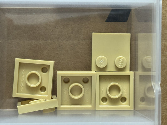 LEGO Parts - Tan Tile, Modified 2 x 2 with Studs on Edge - No 33909 - QTY 5