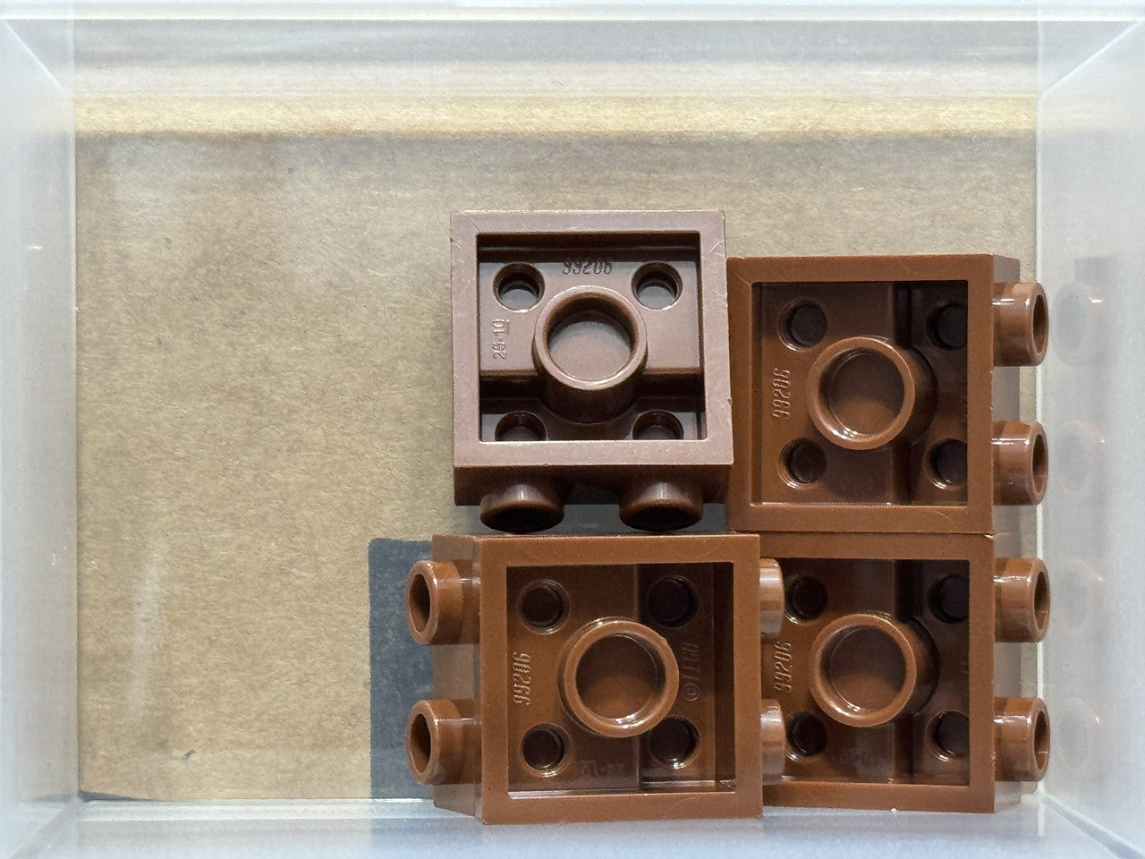 LEGO Parts - Reddish Brown Plate 2 x 2 x 2/3 2 Studs Side - No 99206 - QTY 5