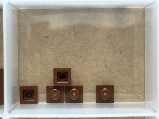 LEGO Parts - Reddish Brown Plate 1 x 1 - No 3024 - QTY 5