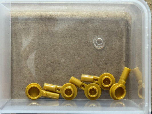 LEGO Parts - Pearl Gold Bar 1L with 1 x 1 Round Plate - No 32828 - QTY 5