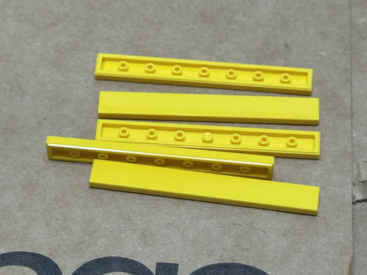 LEGO Parts - Yellow Tile 1 x 8 - No 4162 - QTY 5