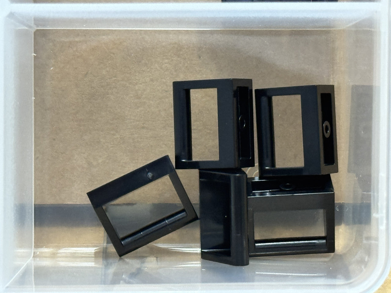 LEGO Parts - Black Tile, Modified 1 x 2 with Bar Handle - No 2432 - QTY 5