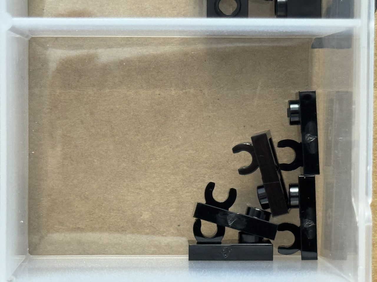 LEGO Parts - Black Plate 1 x 2 with Open O Clip on Top - No 44861 - QTY 5