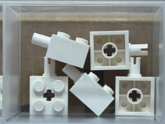 LEGO Parts - White Brick 2 x 2 with Pin and Axle Hole - No 6232 - QTY 5