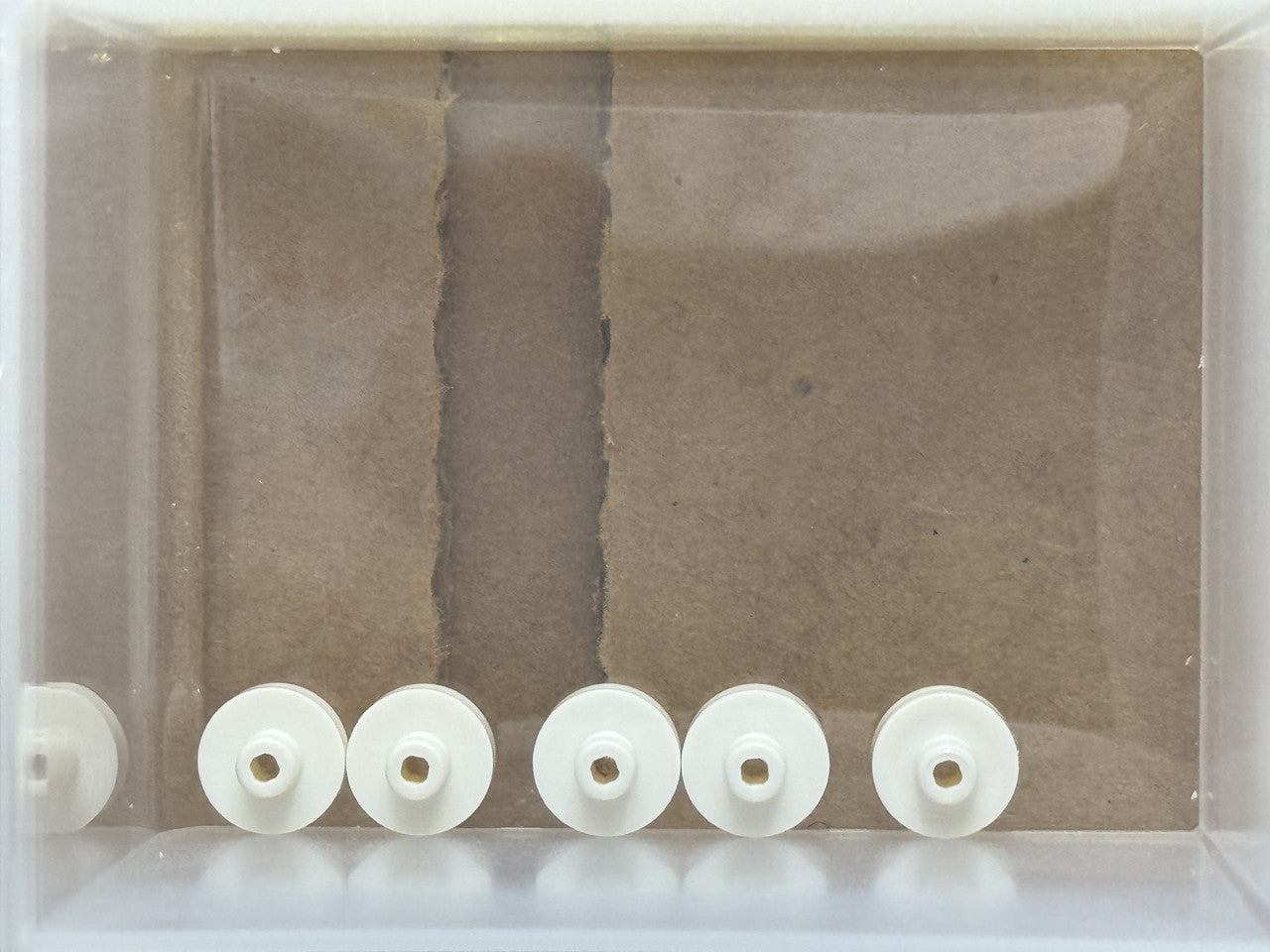 LEGO Parts - White Tile, Round 1 x 1 Bar Small Pin Hole - No 20482 - QTY 5