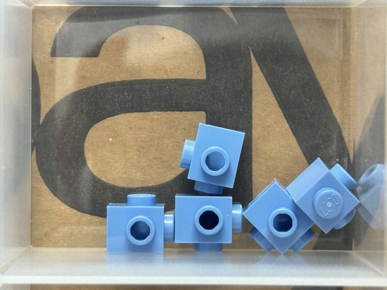 LEGO Parts - Medium Blue Brick 1 x 1 Studs 2 Sides, Adjacent - No 26604 - QTY 5