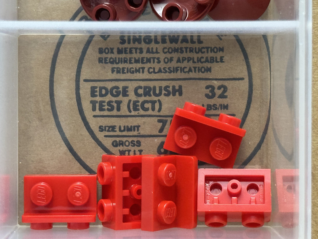 LEGO Parts - Red Bracket 1 x 2 - 1 x 2 Inverted - No 99780 - QTY 5