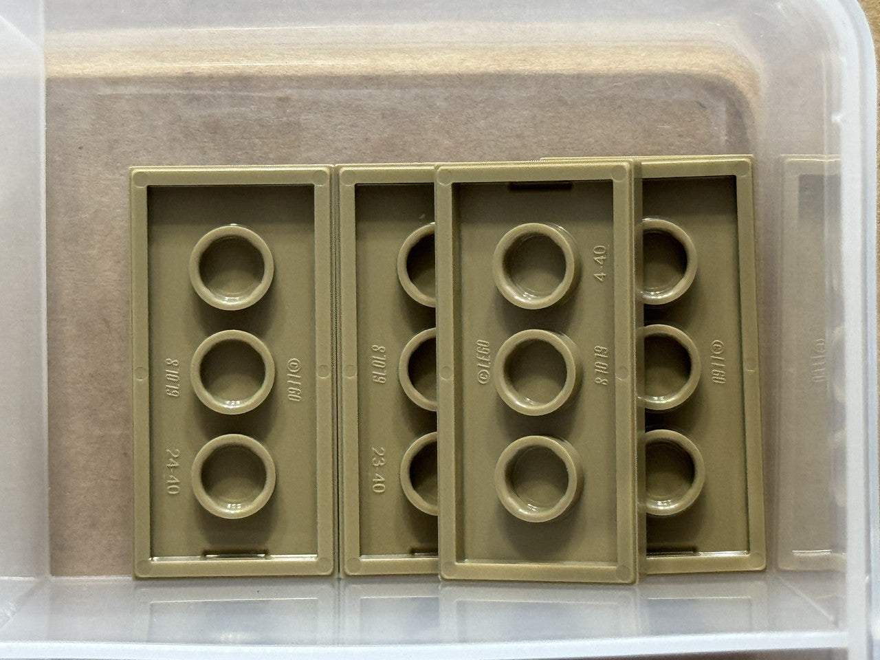 LEGO Parts - Dark Tan Tile 2 x 4 - No 87079 - QTY 5