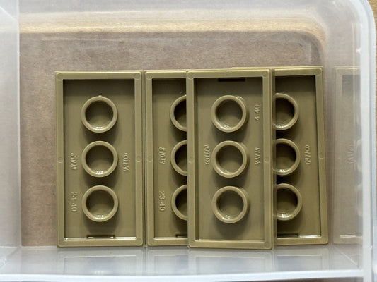 LEGO Parts - Dark Tan Tile 2 x 4 - No 87079 - QTY 5