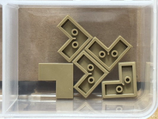 LEGO Parts - Dark Tan Tile 2 x 2 Corner - No 14719 - QTY 5