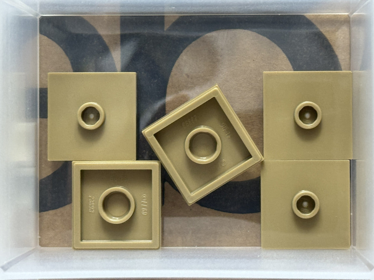 LEGO Parts - Dark Tan Plate 2 x 2 1 Stud in Center (Jumper) - No 87580 - QTY 5