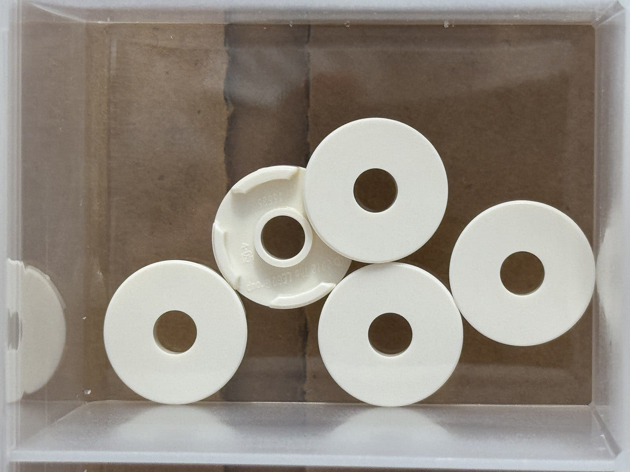LEGO Parts - White Tile, Round 2 x 2 with Hole - No 15535 - QTY 5